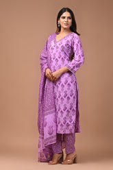 *All New Exclusive Collection of Hand Block Printed "Stitched" Cotton Suits With Cotton Dupatta in Beautiful Colours*